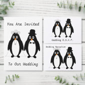 Schwarz-Weiß-Pinguine-Hochzeit Einladung (Personalisiere diese Kollektion eines unabhängigen Creators.)