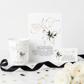 Elegant Chic Black Bow Bridal Shower Thank You Dankeskarte