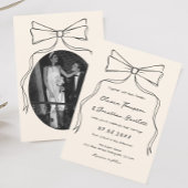 Hand Drawn Quirky Bow Old Money Wedding Einladung