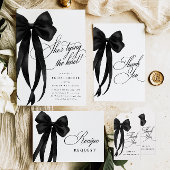 Black Bow Sie bindet das Brautparty des Knotens Einladung