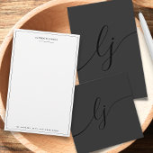 Monogram Black Calligraphy Initials Beruflich Mini Klemmbrett