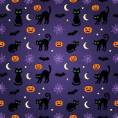Schwarze Katze Halloween Muster Einkaufstasche