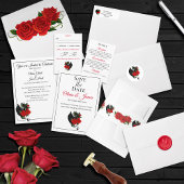 Black Dragon Rote Rose Fantasy Save The Date