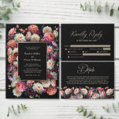 Romantische Schwarze Flora Hochzeit-Tischnummer Tischnummer (Personalisiere diese Kollektion eines unabhängigen Creators.)