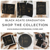 Schwarzes Gold-Achat-Script Dark-QR-Code 18. Gebur Einladung