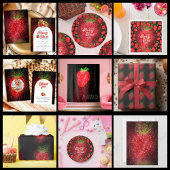 Strawberry Glitzer Custom Background Birthday Bann Wandteppich