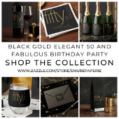 Fünfzig und Fantastisch Schwarzer Gold Glam Geburt Banner