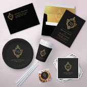 70. Geburtstag Black Gold Wappen Vintag Eleganter Geschenkschachtel