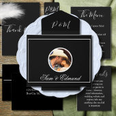 Minimalistische Hochzeit in Schwarz und Weiß Weinetikett