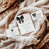 Black Pearl Bow Bridal Shower Einladung