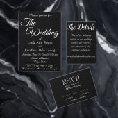 Black Simple Style Wedding Save The Date (Personalisiere diese Kollektion eines unabhängigen Creators.)