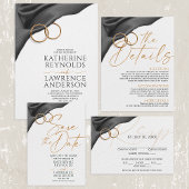 Black Velvet Wedding Invitation Einladung