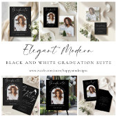 Black White Arch Photo Graduation  Dankeskarte