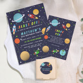 Weltraumraketenschiff Geburtstagsparty Poster