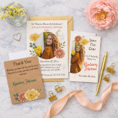 Blooming Florals Personalized Birthday Party Plate Pappteller