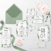 Bloom White Floral Wedding Tischnummer