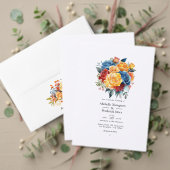 Hochzeit mit Blauer, Orange, Gelb und Roter Flora Save The Date (Personalisieren Sie die Kollektion dieses unabhängigen Creators. Test)