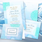 Ombre Blue, Aquamarin und White Mandala Elegant We Einladung