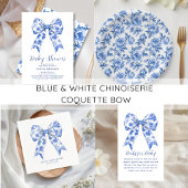 Diaper Raffle Blue Chinoiserie Bow Baby Dusche Begleitkarte