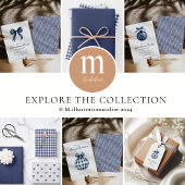 Traditionelle blaue Ornamente Weihnachten Pappteller