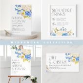 Brautparty Boho Blue und White Hydrangeas Folieneinladung
