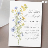 Elegante Wasserfarbe blaue Wildblume Save The Date