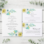 Blumen und Gelb. Botanische Hochzeit Platzkarte (Personalisiere diese Kollektion eines unabhängigen Creators.)