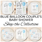 Blue Balloon Baby Dusche Danke Karte