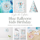 Blue Balloons Kindergeburtstag Foto Serviette