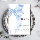 Blue Bow Baby Dusche Einladung, blaue Coquette Große Geschenktüte