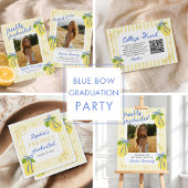 Freshly Graduated Lemon Blue Bow Graduation Serviette