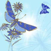 Blue Butterfly Geburtstagseinladungskarte Einladung