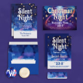 Modern Blue Turquoise Frohe Weihnachtsbaum Party Einladung