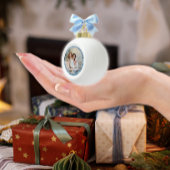 Blue Cosy Kariert Snowy Winter Country Weihnachten Runder Aufkleber