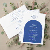 Blue Clam Seashells Coastal Seaside Beach Wedding Save The Date (Personalisieren Sie die Kollektion dieses unabhängigen Creators. Test)