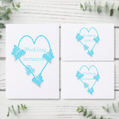 Blaufarbene Butterfly Herzdesign Hochzeit Serviette (Personalisiere diese Kollektion eines unabhängigen Creators.)