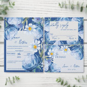Hübsch Blue Florals Trendy Wedding Save the Date (Personalisiere diese Kollektion eines unabhängigen Creators.)