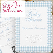 Staubblaue Gingham-Klassiker-Baby-Party-Serviette Serviette