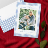 Blue Gingham Christmas Geschenkanhänger (Personalisiere diese Kollektion eines unabhängigen Creators.)