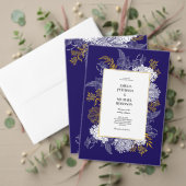 Blue Gold Botany Graphic Wedding Save The Date (Personalisieren Sie die Kollektion dieses unabhängigen Creators. Test)