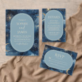 Blue Gold Celestial Elegant Starry Sky Wedding Geschenkschachtel (Personalisiere diese Kollektion eines unabhängigen Creators.)