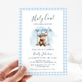 Blue Highland Cow Boy Baby Shower Pappteller