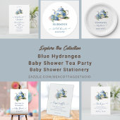  Blue Hydrangea Baby Shower Tea Party Welcome  Sockelschild