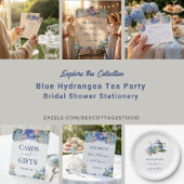 Blue Hydrangea Bridal Tea Party Einladung