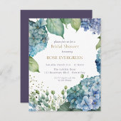 Personalisieren Sie Brautparty Blue Hydrangea Einladung