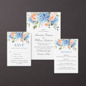 Elegant Blue Hydrangea Eucalyptus Wedding Gästebuch (Personalisiere diese Kollektion eines unabhängigen Creators.)