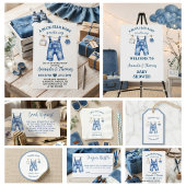 Blue Jean Denim Baby Shower Fevor Button