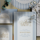 Blue Stripes Arch Vintage Boy diaper Raffle Begleitkarte