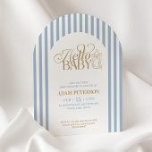 Blue Stripes Arch Vintage Boy Baby Shower Einladung