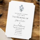 Blue Thistle Scottish Scotland Simple Wedding Einladung